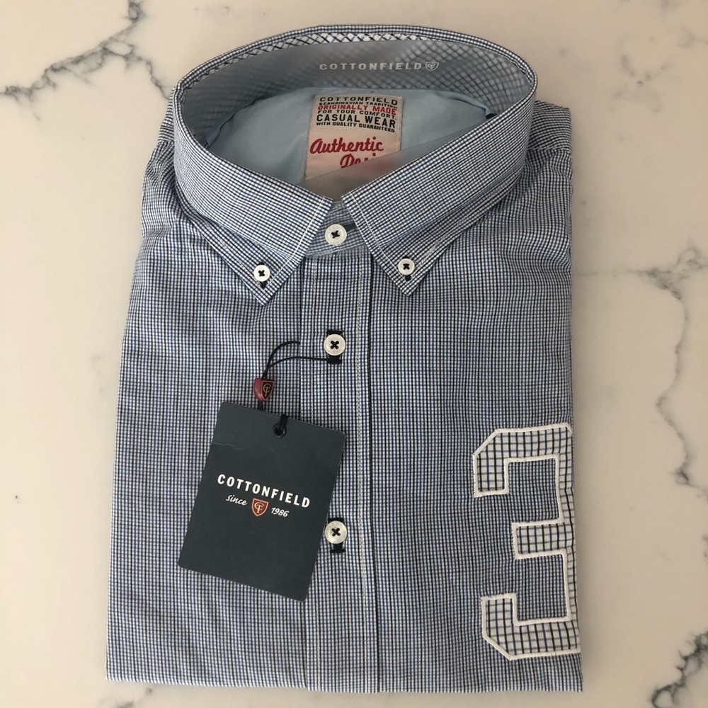 Men's 100% Cotton Yarn Dyed Plaid Casual Long Sleeves Shirt.